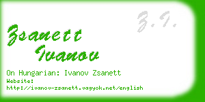 zsanett ivanov business card